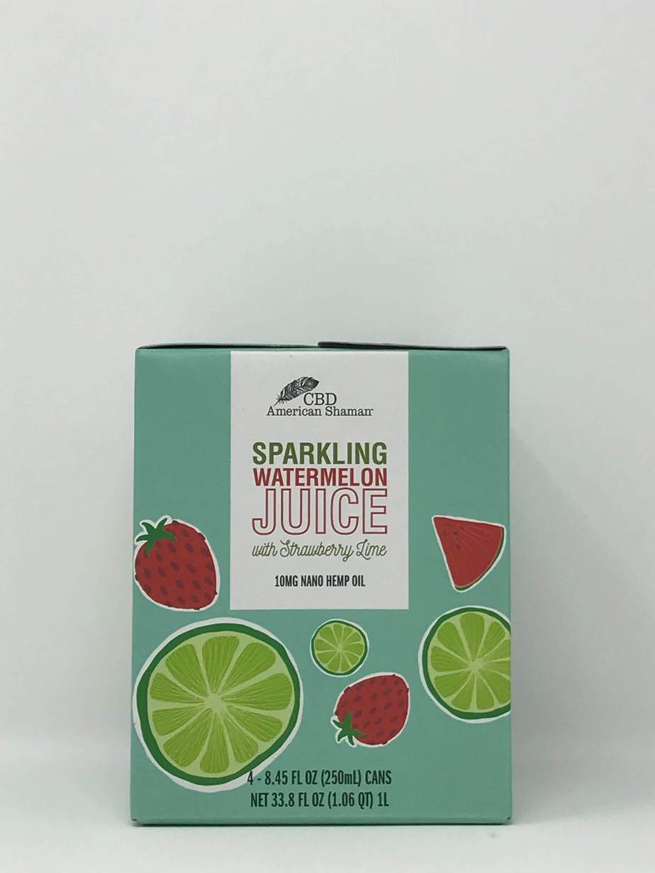 CBD AMERICAN SHAMAN SPARKLING WATERMELON JUICE WITH STRAWBERRY LIME