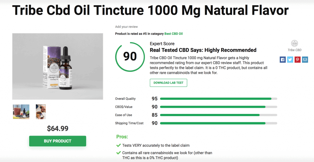 Tribe Cbd Oil Tincture 1000 Mg Natural Flavor