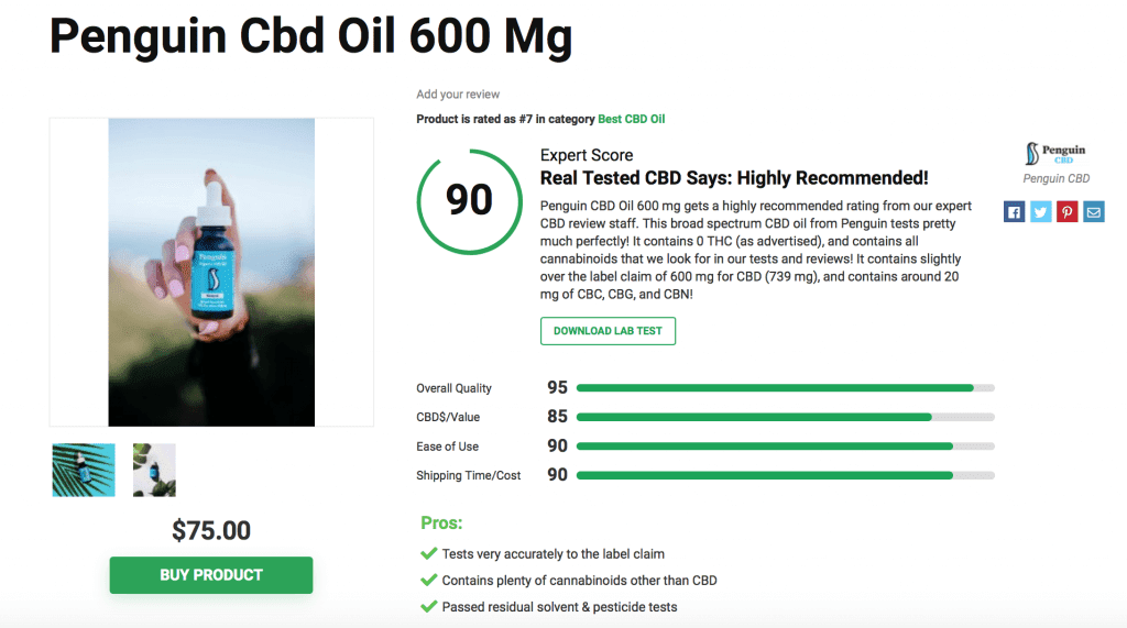 Penguin Cbd Oil 600 Mg