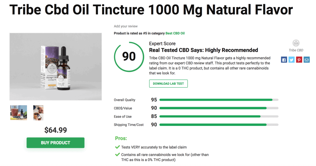 Tribe Cbd Oil Tincture 1000 Mg Natural Flavor