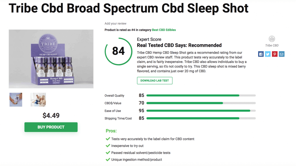 Tribe Cbd Broad Spectrum Cbd Sleep Shot