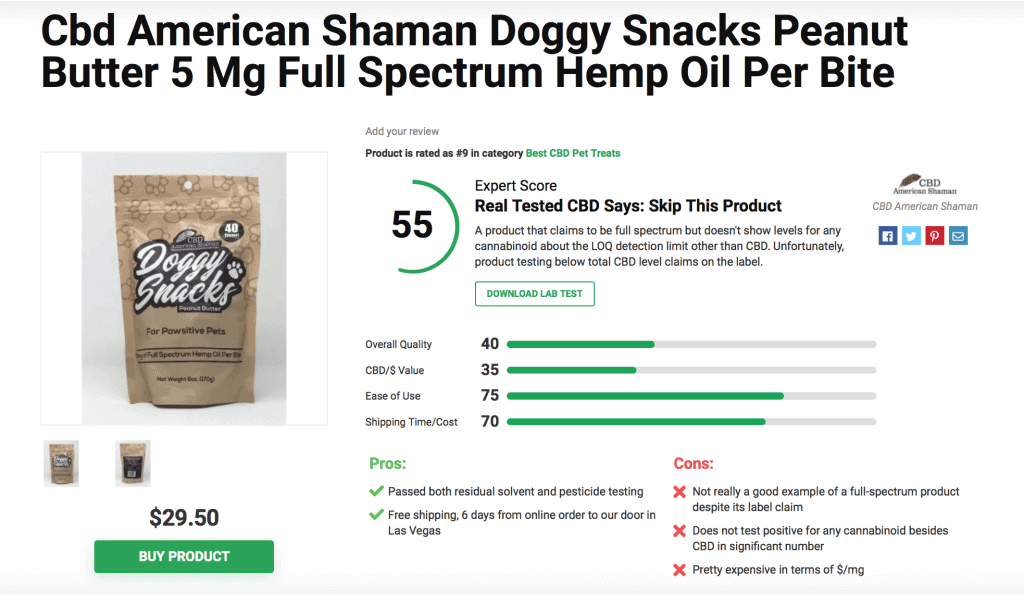 Cbd American Shaman Doggy Snacks Peanut Butter 5 Mg Full Spectrum Hemp Oil Per Bite