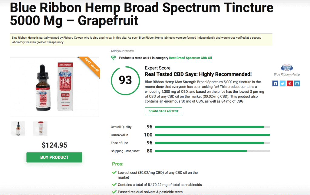 Blue Ribbon Hemp 5000mg