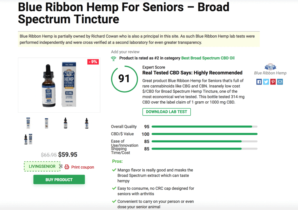 Blue Ribbon Hemp 1000mg