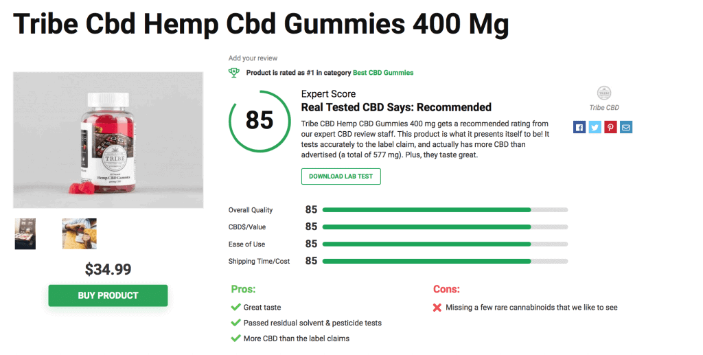 Tribe Cbd Hemp Cbd Gummies 400 Mg