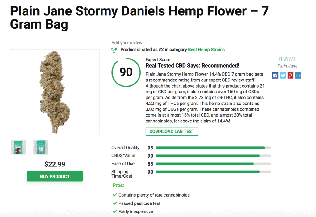 Plain Jane Stormy Daniels Hemp Flower - 7 Gram Bag