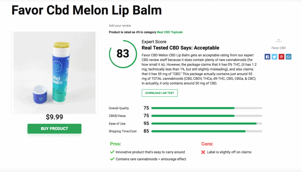 Favor Cbd Melon Lip Balm