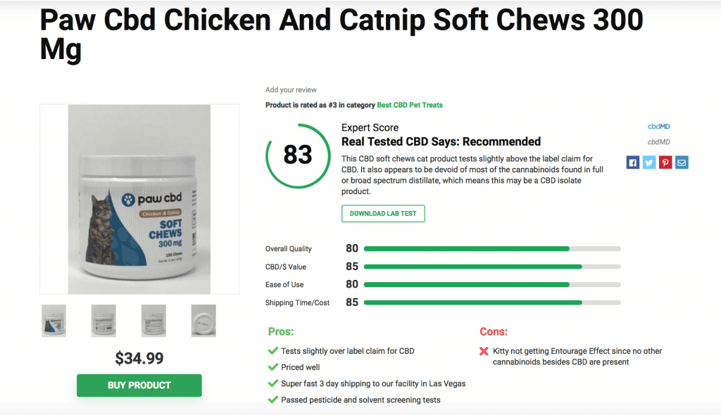 Paw Cbd Chicken And Catnip Soft Chews 300 Mg
