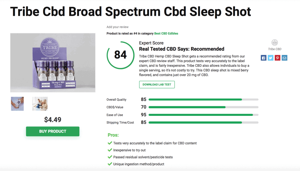 Tribe Cbd Broad Spectrum Cbd Sleep Shot