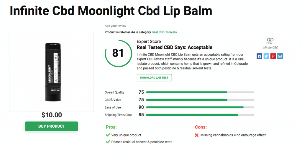 Infinite Cbd Moonlight Cbd Lip Balm