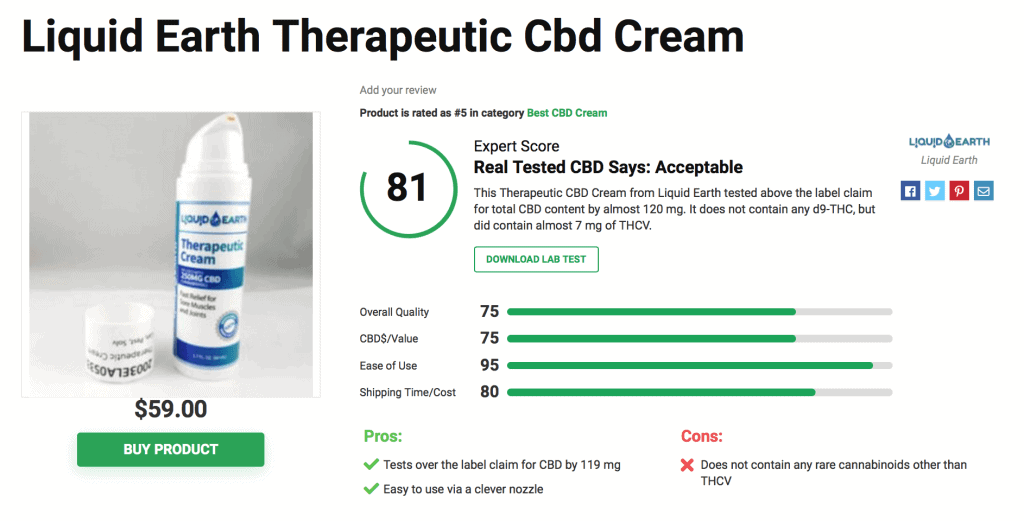 Liquid Earth Therapeutic Cbd Cream