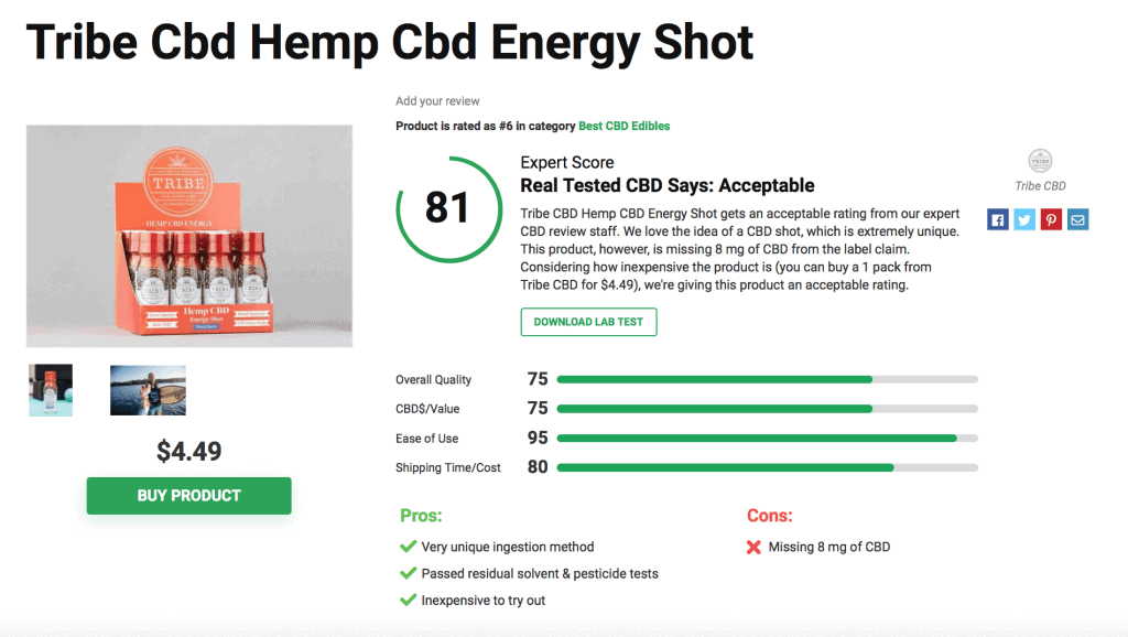 Tribe Cbd Hemp Cbd Energy Shot