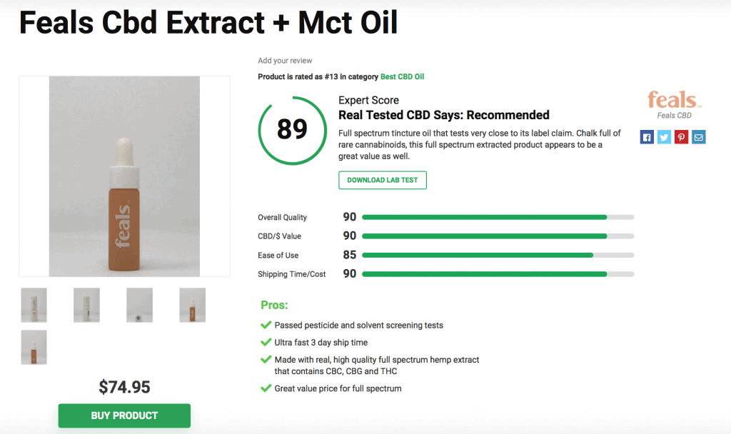 Feals Cbd Extract + Mct Oil