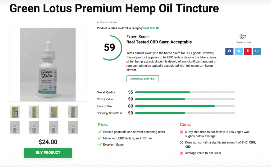 Green Lotus Premium Hemp Oil Tincture