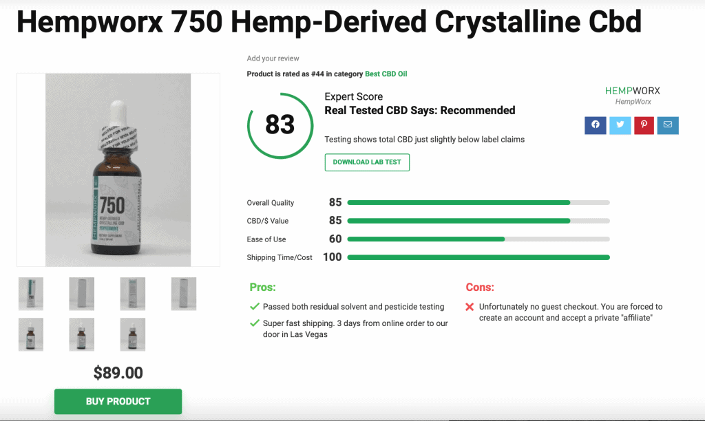 Hempworx 750 Hemp-Derived Crystalline Cbd