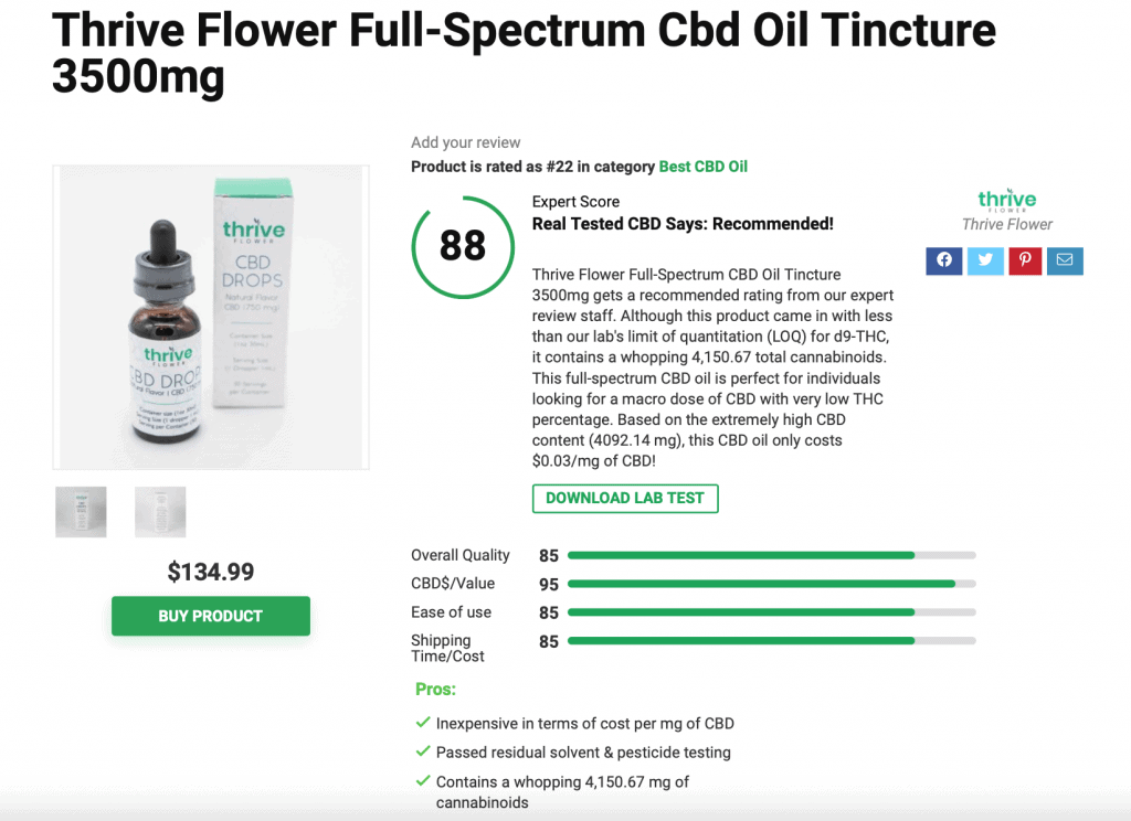 Thrive Flower Full-Spectrum Cbd Oil Tincture 3500mg