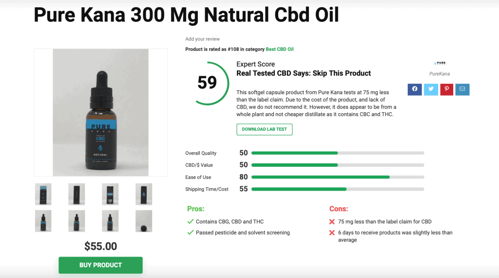 Pure K ana 300 Mg Natural Cbd Oil