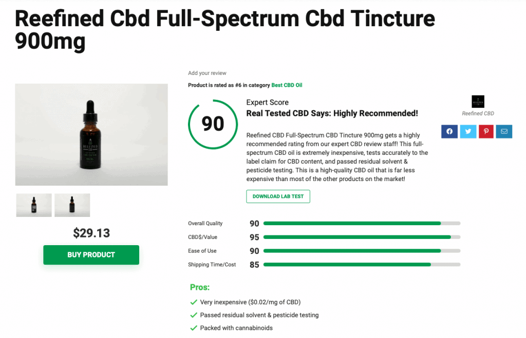 Reefined Cbd Full-Spectrum Cbd Tincture 900mg