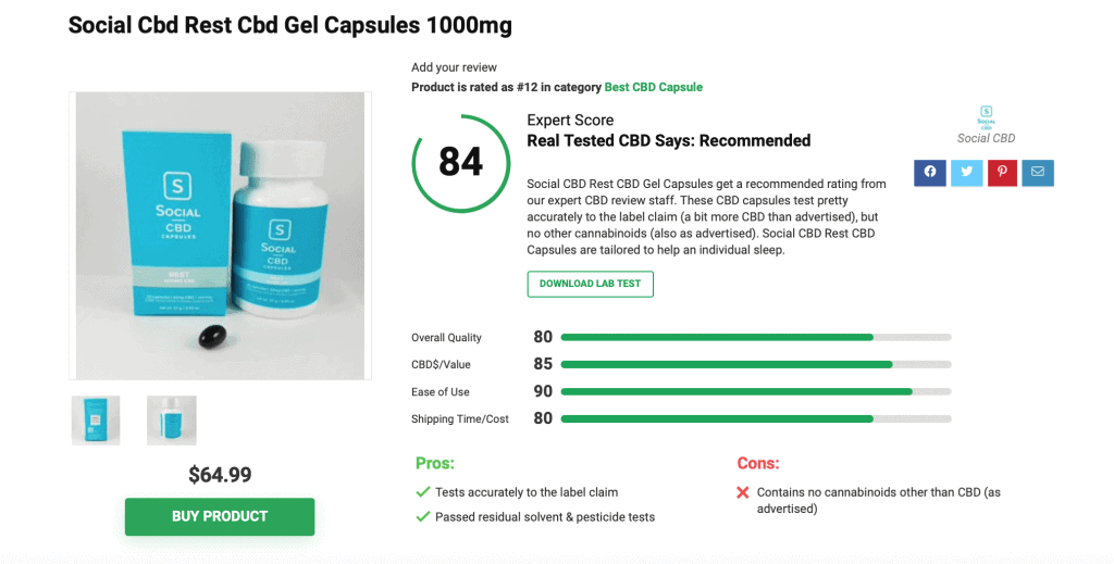 Social Cbd Rest Cbd Gel Capsules 1000mg