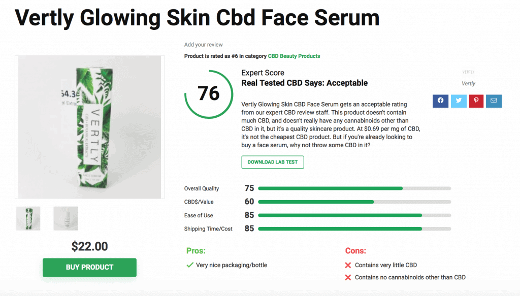 Vertly Glowing Skin Cbd Face Serum