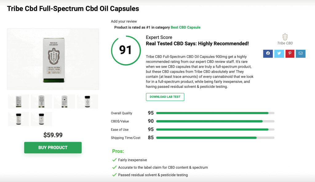 Tribe Cbd Full-Spectrum Cbd Oil Capsules