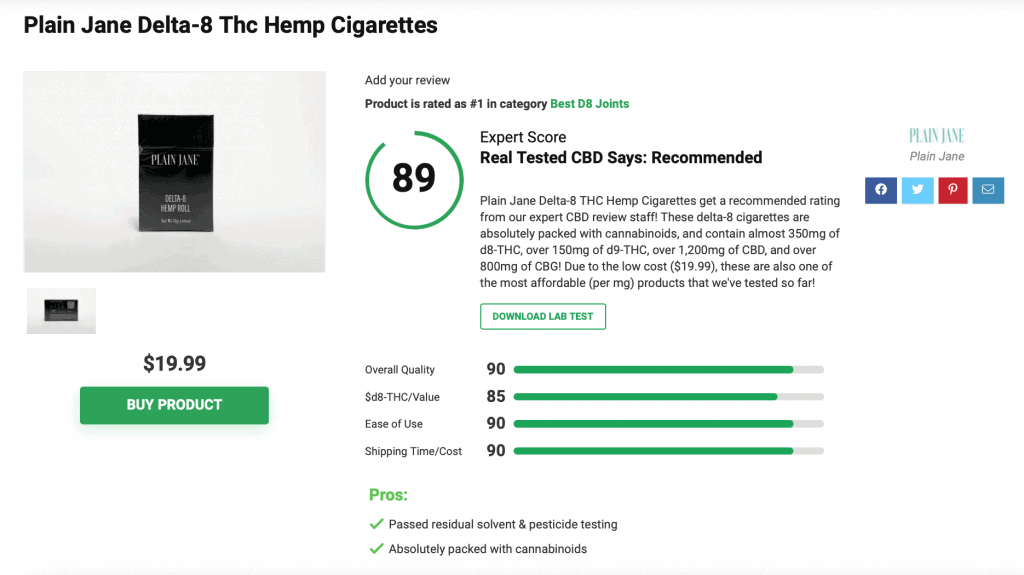 Top 3 Tested Delta-8 THC Joints 