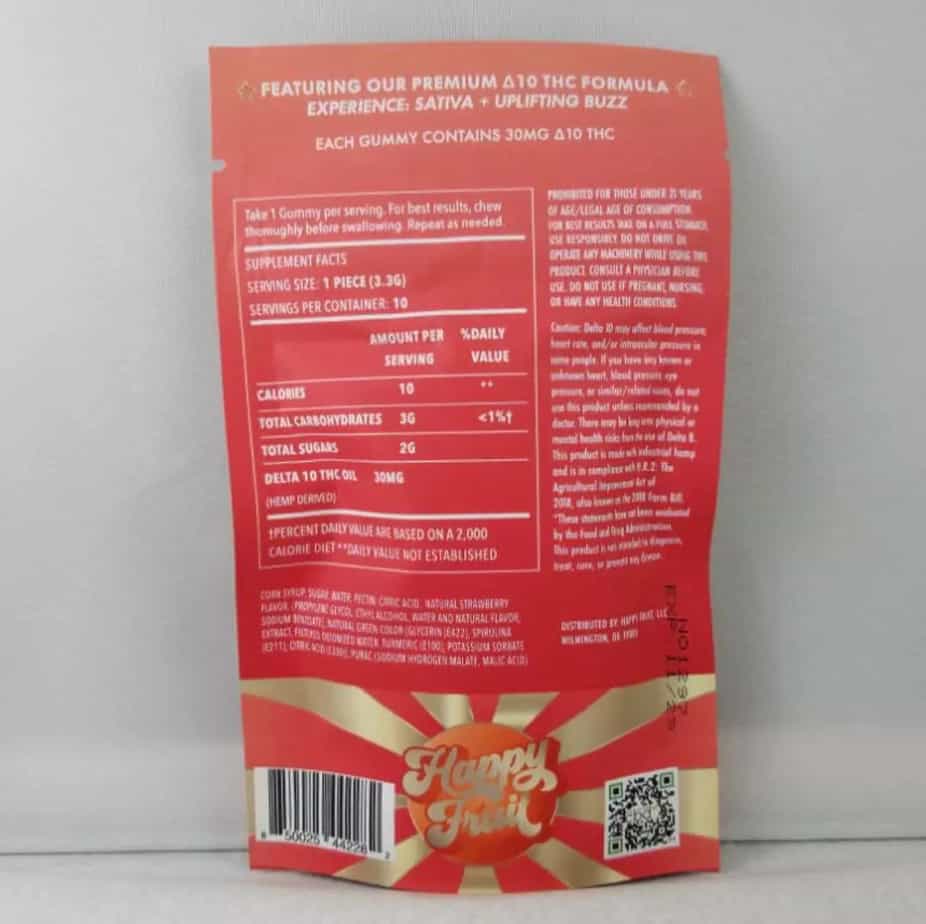 Happy Fruit Delta 8 Strawberry Bounce Gummies Gallery Image 2